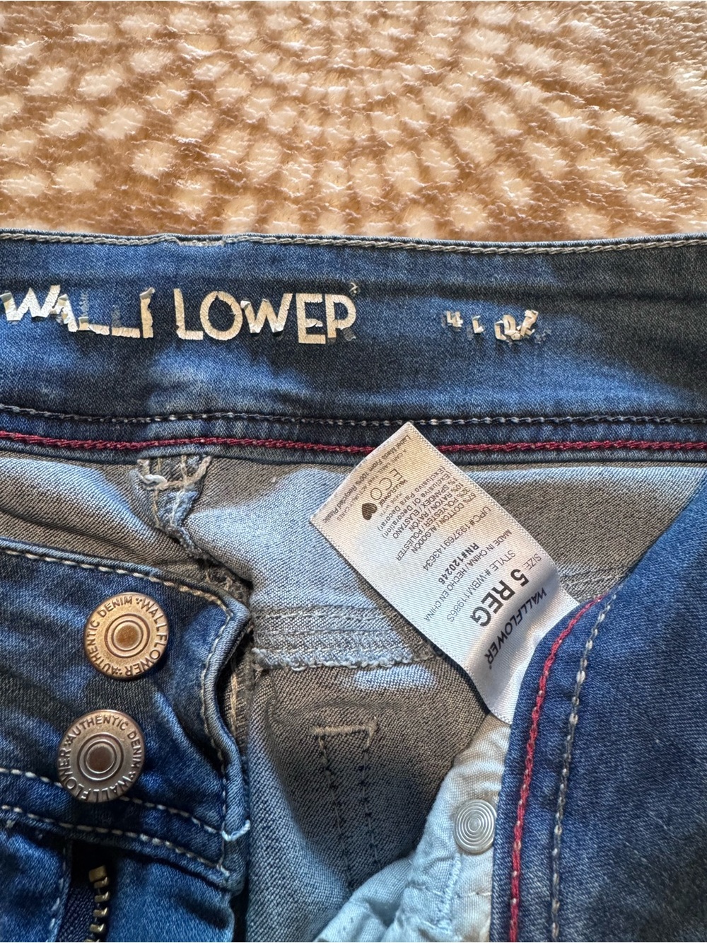 Wallflower Dark Blue Skinny Jeans with Red Stitching